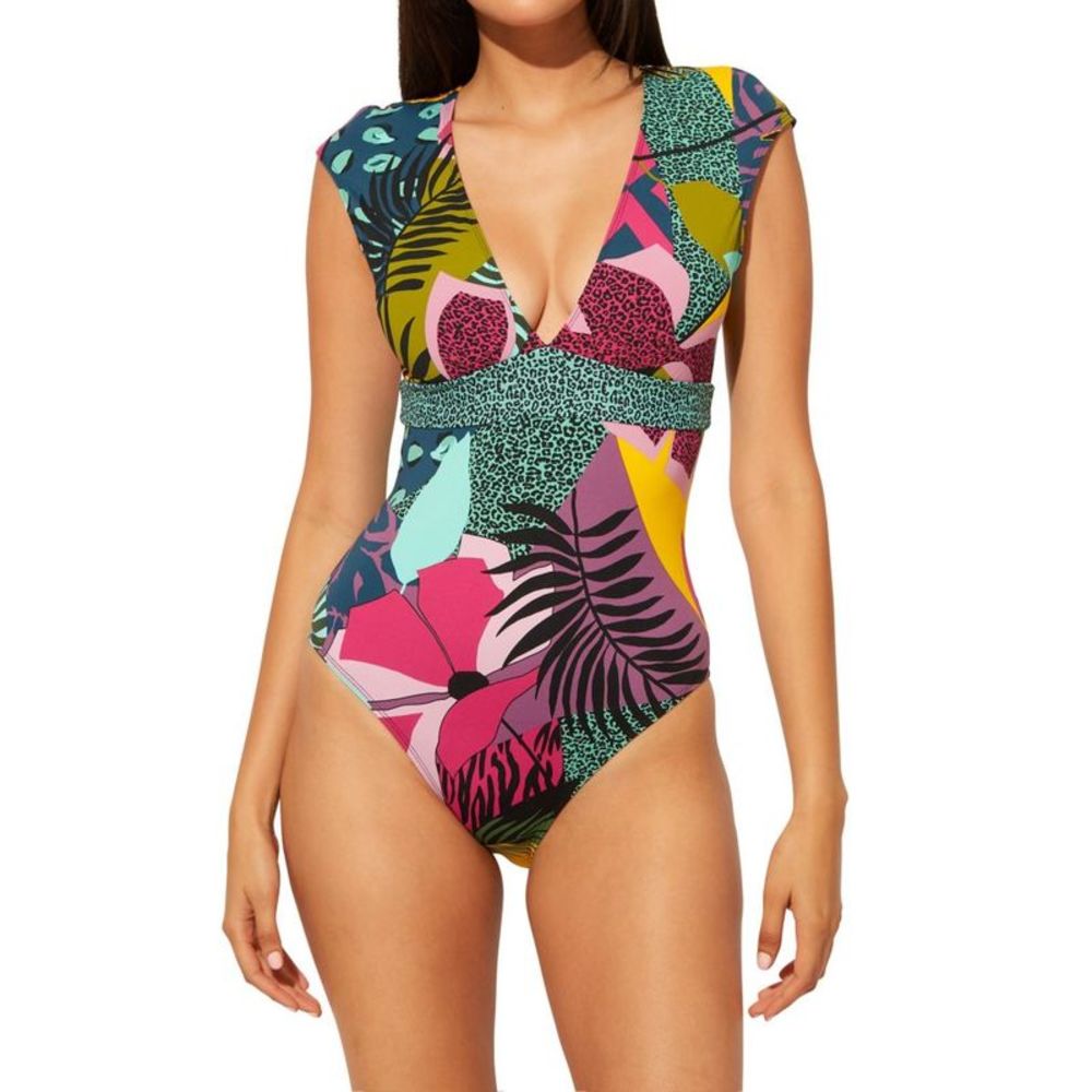Bleu Rod Beattie Women's Cap Sleeve Mio One Piece Swimsuit Pink Size 14
